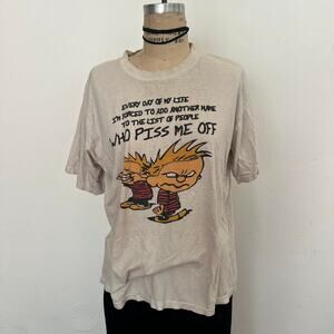 1990s Calvin & Hobbes grumpy tee